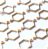 Gold Honeycomb Connector Charms