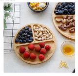 Wooden Divided Serving Trays Bamboo Fruit Tray