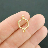 Gold Honeycomb Connector Charms
